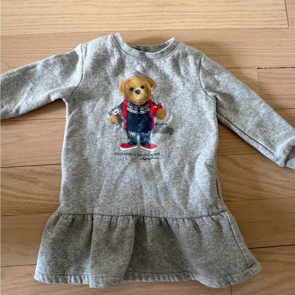 Ralph Lauren Gray Bear Print Dress - Picture 1 of 2